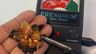 Testing: paid only $1.00 at Garage Sale - Antique Jade And Carnelian Stone Brooch