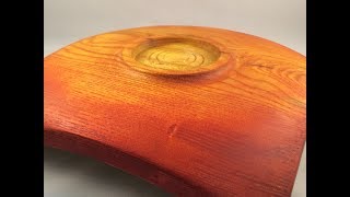 Turning a Square plate and colouring it! (Ash wood)