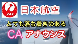 JAL 落ち着きのあるCAアナウンス 羽田から伊丹へのフライト  In-flight announcement by flight attendants JAPAN AIRLINES