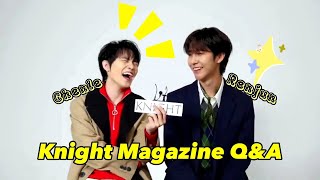 [ENG SUB] 230414 NCT DREAM Renjun & Chenle (엔시티 드림 런쥔 & 천러) for Knight Magazine - Q&A