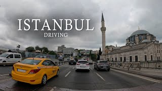 Istanbul 4K Driving Turkey l Busy car traffic around the city, mosque, bosphorus, center Türkiye