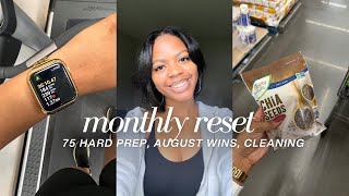 Vlog: Monthly Reset, 75 Hard Prep, August Wins, Grocery Shopping, Cleaning