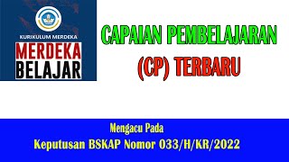 Kumpulan Capaian Pembelajaran (CP) dan Alur Tujuan Pembelajaran (ATP) terbaru