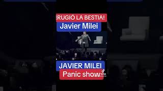 Rugió la bestia javier Milei. Javier Milei canta panic show