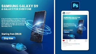 تصميم سوشيال ميديا بالفوتوشوب | Samsung Social Media Post Design in Photoshop