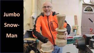 Woodturning; Turn a Giant Snowman from an Oak Log