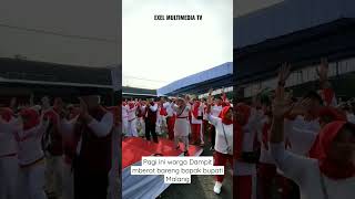 Ribuan warga Dampit mberot bareng Bpk.  Bupati Malang... Senam masal #malangviral