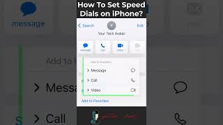 How to Set Speed Dials on iPhone? #shorts #iphonetipsandtricks #speeddials