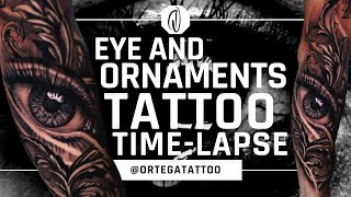 TATTOO TIME-LAPSE #013 | BLACK AND GREY EYE & ORNAMENTS