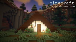 Minecraft: How to Build Aesthetic A-Frame Starter Cabin | Easy Survival House tutorial