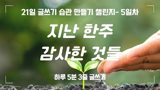 나를 위한 감사의 기록 ｜21일 글쓰기 습관 만들기 챌린지- 5일차｜하루 5분 3줄 글쓰기 연습｜write with me