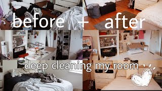 deep cleaning and decluttering my bedroom