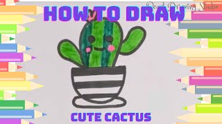 How to draw cute cactus - Easy beginners cactus drawing