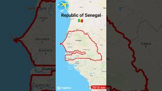 Republic of Senegal 🇸🇳 l Senegal Land border in West Africa by a Map #shorts #trending #viral #reels