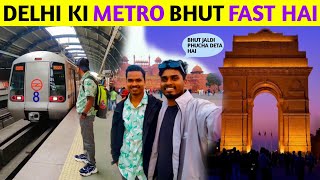 FIRST TIME TRAVEL IN DELHI METRO TRAIN | METRO KA EXPERIENCE