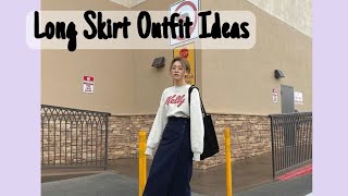 LONG SKIRT OUTFITS IDEAS PT 2 | KOREAN FASHION | KOREAN OUTFITS | #TheHow&Ideas #Inspired