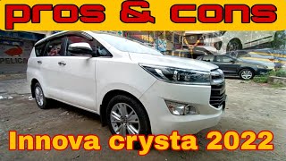 Toyota Innova crysta 2022 | pros and cons | innova crysta 2022 detailed review video | Innova crysta