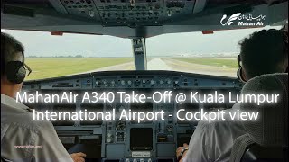 AWESOME!  MahanAir A340 Take Off @ Kuala Lumpur International Airport 4K