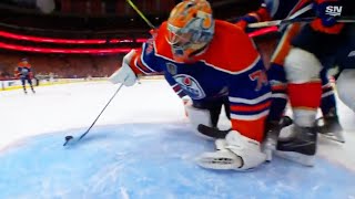 Stuart Skinner Primary Assist on Darnell Nurse Empty Net Goal | Oilers vs Panthers Game 6 Finals