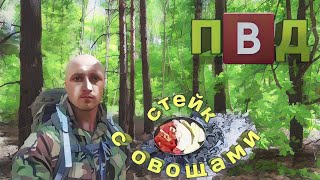 Отдых в лесу | стейк с овощими | поход выходного дня