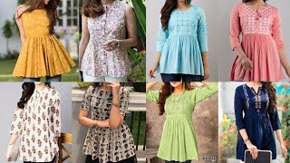 Short Kurti Design || Stylish Cotton Kurti Design || Kurti Design