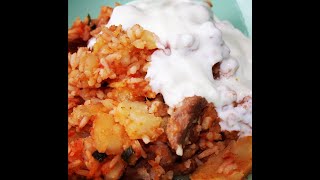 Tava Lefkaritiko! (Cypriot One Pot Oven Baked Lamb, vegetables and Rice)