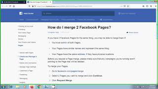 Facebook:  how to merge the pages created on Facebook