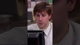 Anyone else wondering why Jim knows it'll be over $100? #TheOfficeUS #MichaelScott #dwight #halpert