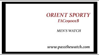 ORIENT SPORTY FAC09001B BLACK CARBON FIBER DIAL BLACK LEATHER BAND MEN'S WATCH