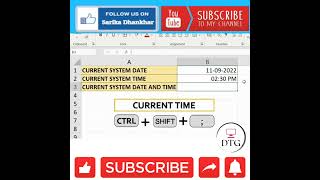 Courante Date and time in excel #short #excel #exceltips #exceltutorial #msexcel #microsoftexcel