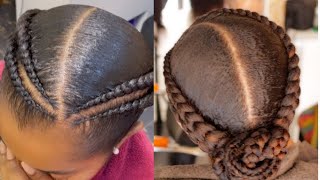 Easy 4 Cornrow All Back HAIRSTYLE / Saloon Work