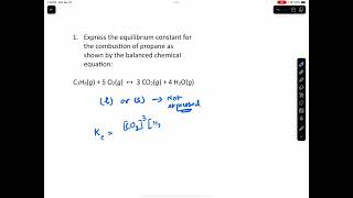 How to write the equilibrium constant for a reaction