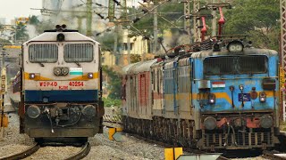 Diesel and Electric Trains Back to Back !! LOCO FAILED and RESCUED | Indian Railways