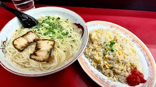 これぞ豚骨ラーメン。ボリューム満点だ