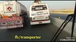 Luxury Buses Race In Pakistan On Road N5 Karachi To Multan