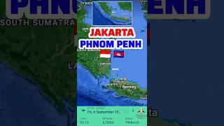 Jakarta to Phnom Penh Flight Route Indonesia to Cambodia 6-9-2024 #fyp #shorts #aviation #flight