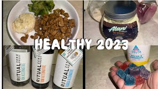 Gym Vlog, Meal Prepping, organizing my Supplements,   Delta 8 Gummies + DRY JANUARY