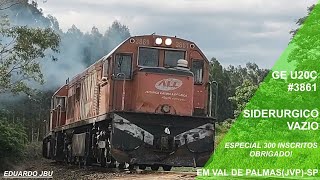 Especial de 300! Trem siderúrgico vazio com trio de GE U20C em Val de Palmas (JVP)-SP 16/01/2022