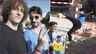 JUEGO FÚTBOL PLAYA con DAVID LUIZ y BEBETO **increíble**