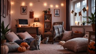 cozy fall home office ambience ✦ lofi music & typing