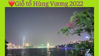 Màn bắn pháo hoa tuyệt đẹp dịp lễ Giỗ tổ Hùng Vương-Lễ hội Đền Hùng 2022 tại Công viên Văn Lang