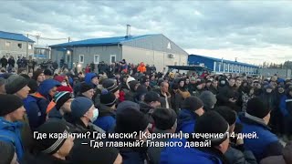 БАСТУЮТ рабочие месторождения Газпрома. Им НЕ выдают маски, держат в общежитии в скученности. Чаянда