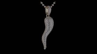 Iced Out Cornicello Pendant By Harlembling Iced Out In CZ Or Moissanite - 14k Gold Vermeil