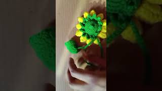 Handmade Crochet Woollen Sunflower Keychain