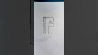 How to draw 3D letter F | drawing with pencil | 3D letters drawing | pencil sketch #3ddrawing