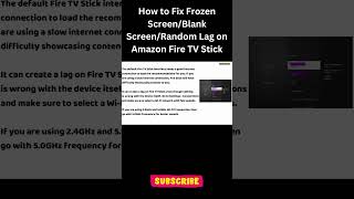 How to Fix Frozen Screen/Blank Screen/Random Lag #shorts #shortvideo #amazonfiretv