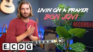 Play Livin' On A Prayer by Bon Jovi - EASY CHORDS, Riffs & SOLO!