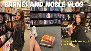 fall vlog: barnes trip, book haul, read with me, horror nights + more