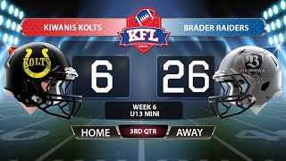 KFL U13 Mini Contact - Kiwanis Kolts vs Brader Raiders