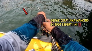 TARIKAN IKAN INI BIKIN KAGET SAYA‼️ sampe harus dua tangan | spot mancing kolong dermaga,